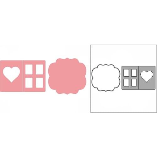 New Heart Window Folded Page Tag Craft Embossing Mold 2021 Metal Cutting Dies for DIY Decorative Scrapbooking Album Card Making