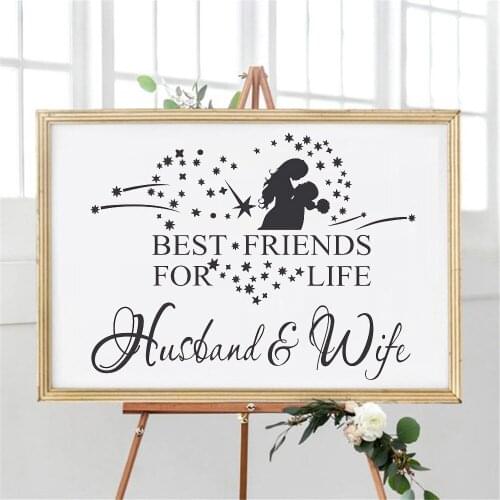 New Design Personalised Name And Date Wedding Wall Clock Bell Decoration Wedding Congratulation Wall Sticker Vinyl Sticker ov278