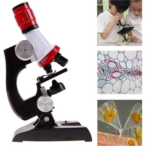New Microscope Kit Lab LED 100X-1200X Home School Educational Toy Gift Biological Microscope for Kids Child