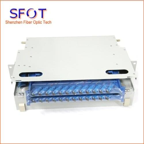 Fiber Optic 24 Core ODF Box. With 24pcs SC adapter and Pigtails