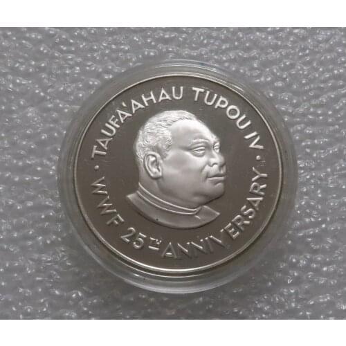 Tonga 1986 2 Panga Refined and Rare Animal Commemorative Silver Coin Humpback Whale Real Rare Silver Original Coin Collection