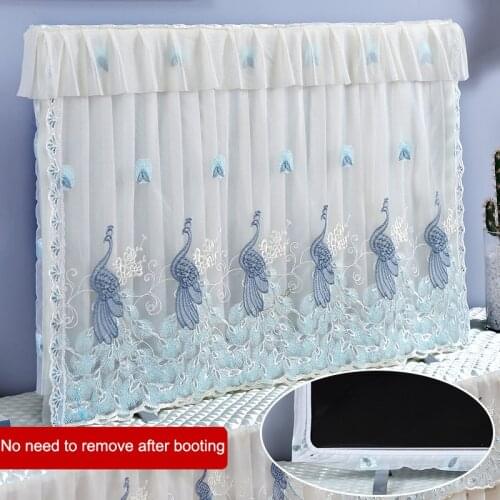 Polyest Soft TV Dust Cover Sun Protection LCD Computer Monitor Protector for Wall Hanging Desktop Curved Type Screen