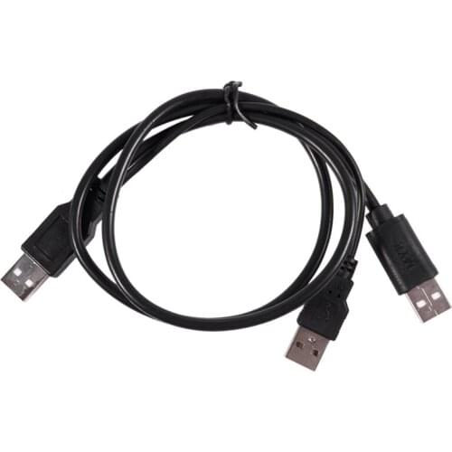 USB 2.0 Type A Male to Dual USB A Male Y Splitter Cable Cord Black