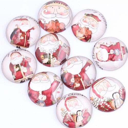 Onwear 20pcs 20mm 25mm mixed Christmas photo cabochon glass flatback handmade diy jewelry findings