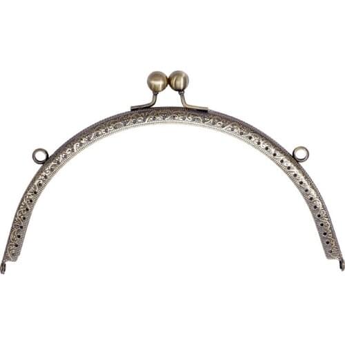 20CM Arch Metal Purse Frame Handle for Clutch Bag Handbag Accessories Bags Hardware Making Kiss Clasp Lock Antique Bronze