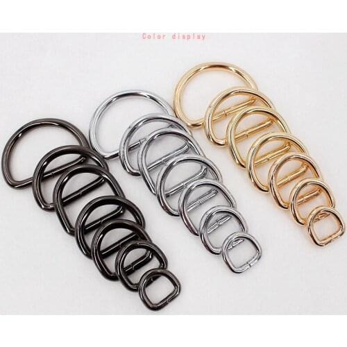 Silver Black Gold D tite D ring semicircle buckle DIY bag Luggage Accessories metal Hardware 1pcs