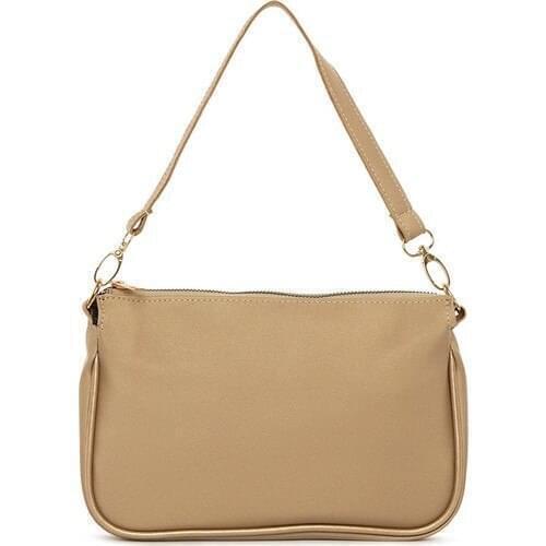 Bagmori Gold Satin Corded Baguette Bag