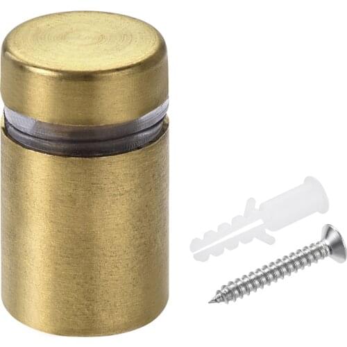 Uxcell 5/8" Dia. x 1-1/16"(16x27mm) Standoff Screws Wall Mount Acrylic Glass Nails with Accessories Gold Tone 12pcs