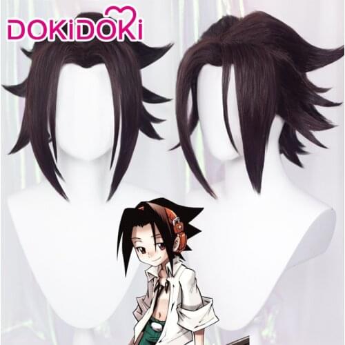 DokiDoki Anime SHAMAN KING Cosplay Yoh Asakura Wig Short Wig Male Heat Resistant Synthetic Hair