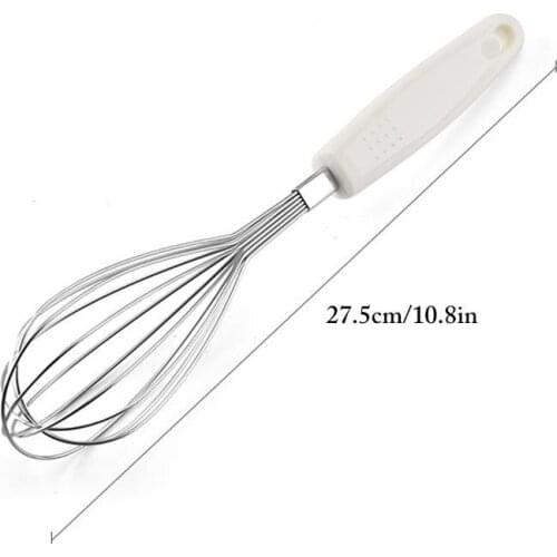 Stainless Steel Whisk Manual Plastic Handle Egg Beater Wire Whisk Egg Beater Egg Mixer Non-Slip Easy to Clean Baking Coxeer