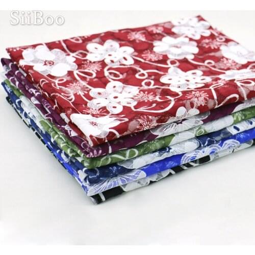 2019 High quality floral printed popular color mesh stretch nylon lace fabric for wedding party dress koronka cordones SP5888