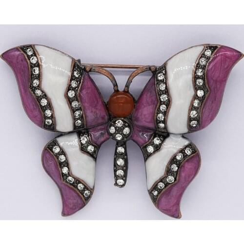 12pcs/lot Wholesale Butterfly Enamel Brooch Rhinestone Pin brooches C101942