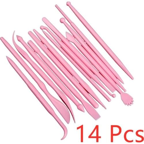 14Pcs Plastic Clay Sculpting Set Wax Carving Pottery Tools Carving Sculpture Shaper Polymer Modeling Clay Tools
