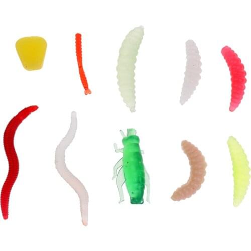 175pcs/lot Soft Corn Red Worm Fishing Bait Lures Set Carp Fishing Accessory