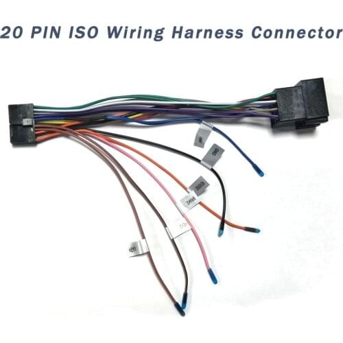 20 PIN ISO Wiring Harness Connector DVD Android for 1din or 2din Android Power Cable Harness
