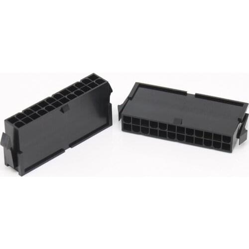 20PCS/1Lot 5557 4.2mm Black/White 24P 24PIN Female Socket Shell For PC Computer ATX Motherboard Power Connector Housing