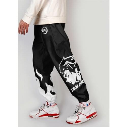 2021 3D Print Japanese Cargo Pants Harajuku Streetwear Demon Slayer: Kimetsu no Yaiba Elastic Waist Harem Hip Hop Joggers Pants