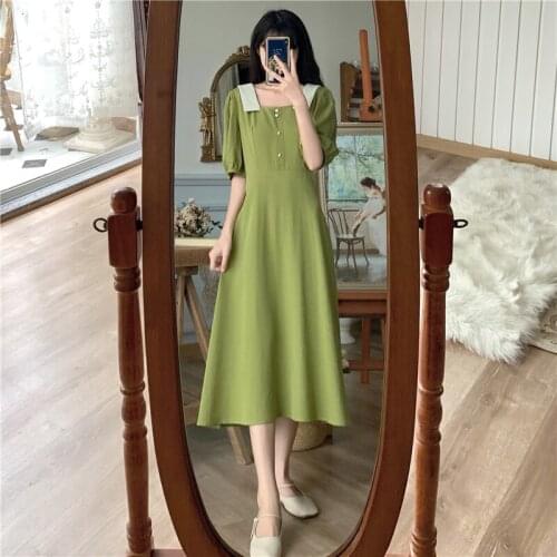 26859# Maternity Dress Summer Short Sleeves Easy Matching Loose Stylish A Line Dress Pregnant Women Mom Dress