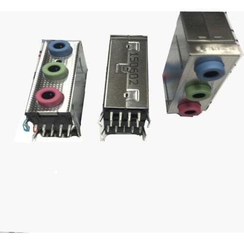 5PCS ABA-JAK-031-K03 audio interface three sound card 3-hole interface red and green blue hole