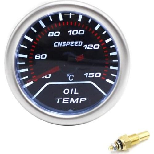 Gauge Car Universal 2" 52mm Auto Smoke Lens Oil Temp Gauge Blackl Press Car Accessories