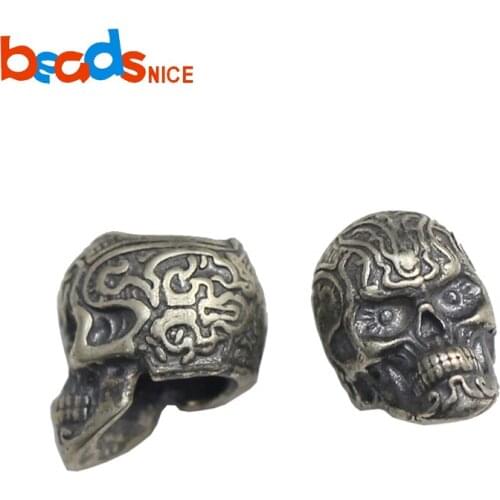 Beadsnice ID38393 925 Sterling Silver Skeleton Head Skull Beads for Chain Jewelry Making