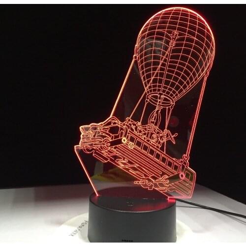 Battle Bus Game 3D LED Lamp RGB Mood Lamp 7 Colors Light Hot Air Balloon Night Light for Birthday Holiday Decor Gift Drop Ship