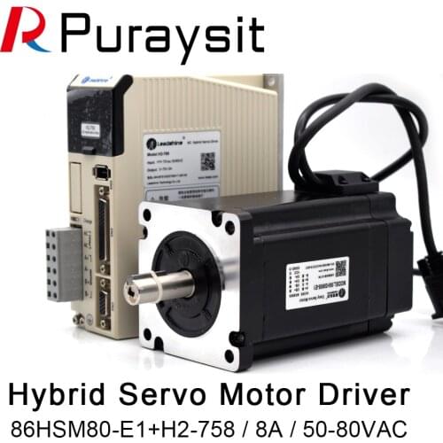 Leadshine Hybrid Servo Driver H2-758 Motor 86HSM80-E1 Torque 8N.m+Cable 8meter