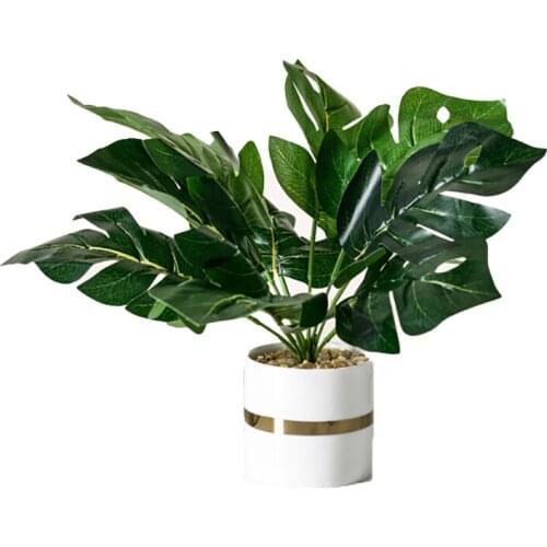 Bonsai Artificial Plant For Home Decor Living Room Bedroom Office Wedding Garden Decoration Turtle Leaf Pot Fake Plant Boho