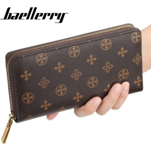 Baellerry Women Wallet Made Of Leather Zipper Coin Purse Fashion Large Capacity Long Card Holder Female Clutch Wallet For Phone