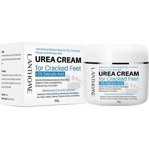 Lanthome cracked foot urea cream speeds up the treatment of skin damage and eczema, moisturizing and moisturizing foot care 50ml