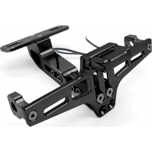 LED CNC Aluminum Motorcycle License Registration Plate Holder For Bracket Plaque Aluminium Cb 300R Ktm 790 Duke Honda Cb