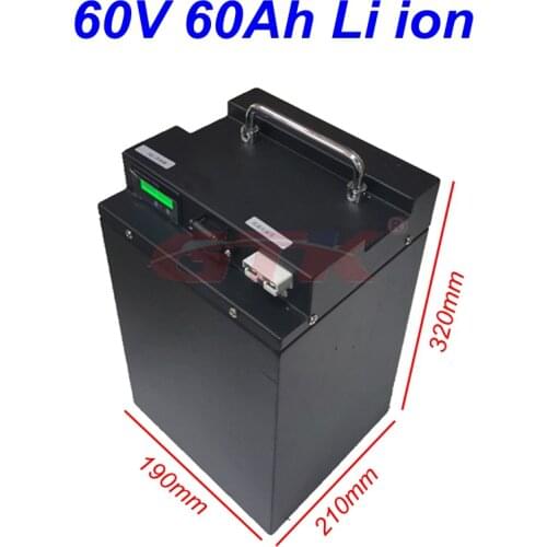 GTK 60V 1000W 2000W 3000W 60AH Lithium ion eBike Battery Pack Electric Bicycle Scooter lithium Battery+10A charger