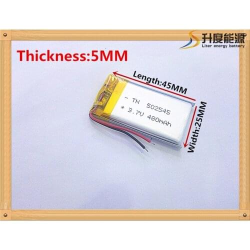 1PCS 502545 3.7V 480mah Lithium polymer Battery With Protection Board For MP3 MP4 MP5 GPS Glass Digital Product Free Shipping