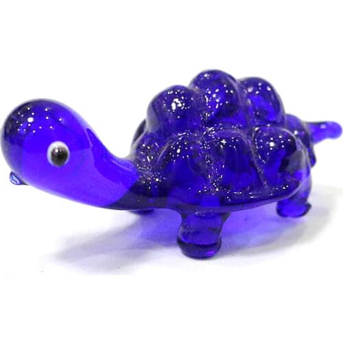 6pcs Hand Blown Glass Tortoise miniature Figurines Floating glass fish aquarium decoration pendant Fish tank animal statues gift