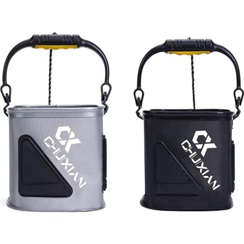 Portable Folding Bucket Fishing Barrel Fishing Tackle Tools Outdoor Large Capacity Bucket With Rope Fishing Bag Live Fish Bag