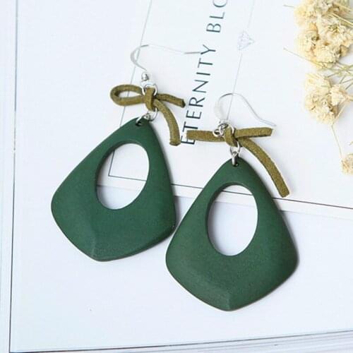 Arrival Bohemia Vintage Jewelry Bow Green Hollow Retro Water Drop Pendant Long Earring For Women Jewelry