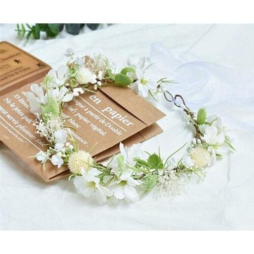 Wedding Floral Head Band l Head Wreath Flower Headband Bridal Hair Band beach party hairwear B1023