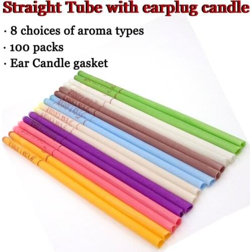 Straight Tube with Earcandle 100 Sets of Aromatherapy SPA MOXIBUSTION BAR Ear Cleaning and Relaxing with Ash Spacer