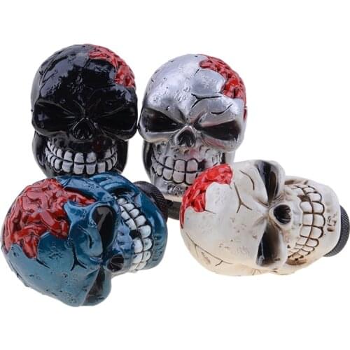 Manual Gear Shift Knob Resin Scary Skull Brains Universal Fit Gear Stick Shifter Replacements Halloween Car Accessories