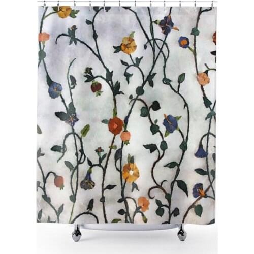 Flowers Shower Curtains, Curtains for Bath, Aesthetic Shower Curtains, Watercolor Bathroom Shower Curtains