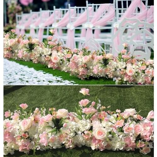 Wedding hot pink artifical rose Flowers strips pavillion Wedding canopy flower decoration Event Props 3M x 24cm