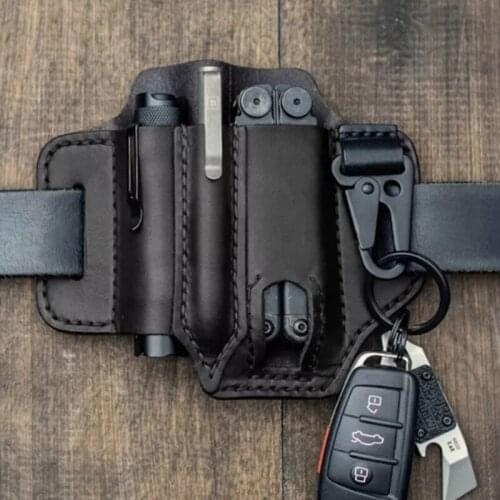 Tactical Multifunction Belt New Multitool Leather Sheath Pocket Portable Muti-tool Storage Bag For Hunting Camping