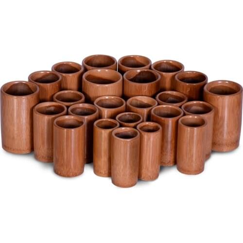 Traditional Chinese Carbonized Bamboo Suction Cups Acupuncture Massage Jar Fire Cupping Set Body Therapy Cellulite Kit S M L