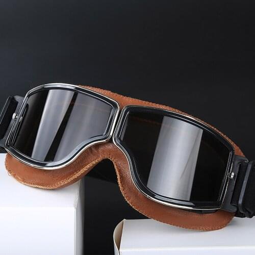 GPCROSS Universal Vintage Motorcycle Goggles Motorbike Scooter Biker Glasses Helmet Goggles Foldable