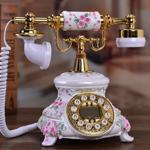 Vintage Antique Pastoral style Retro Caller ID Handset Desk Telephone Hand-free