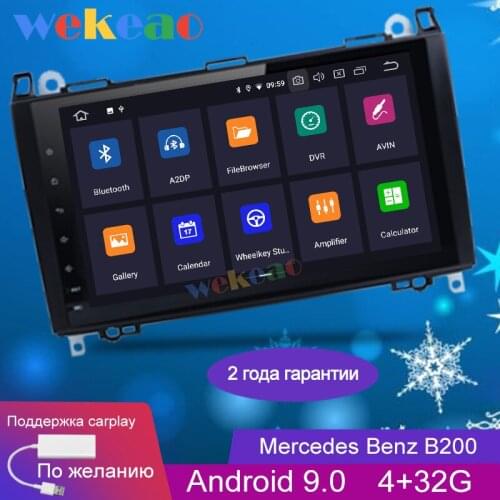 Wekeao 9" 1 Din Android 9.0 Car Dvd Player For Mercedes Benz B200 W203 S203 C180 C200 C209 W209 C208 W208 Car Radio 4G Carplay