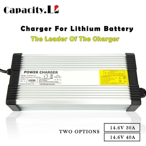 Capacity Li 14.6V Charger Lifepo4 Lithium Battery 30A 40A Charger Adapter EU/US/AU/UK Plug