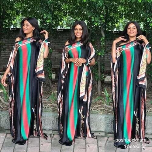 African Fashion Design O-neck Collar print Lady Traditional Maxi Fabric Dashiki African Dress For Women