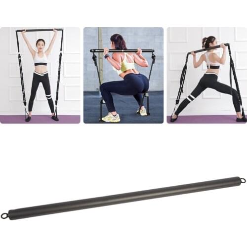 1pc Practical Yoga Pilates Bar Portable Exercise Stick Metal Yoga Exercise Pilates Bar for Weight Training Puller Yoga Rope
