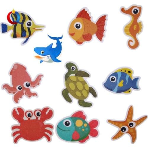 10Pcs Stickers Creative Adorable Waterproof Bathtub Stickers Anti-Slip Stickers Bathtub Decal for Pool